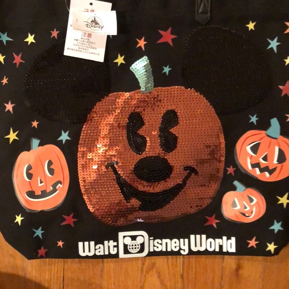 Walt Disney Halloween Pumpkin black canvas bag - Picture 2 of 3